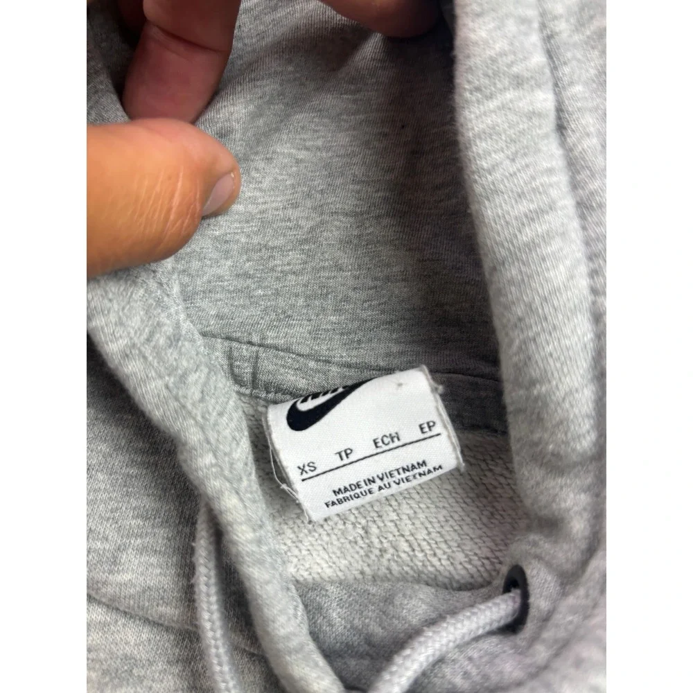 Nike Hoodie Womens XS Gray Pullover Fleece Logo Sweatshirt